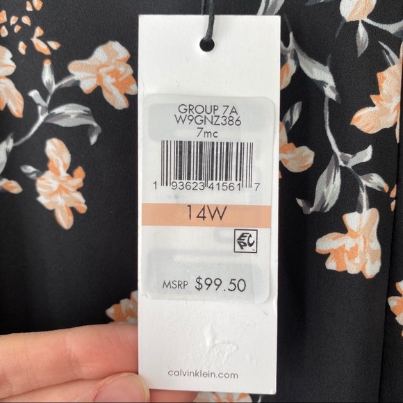 Calvin Klein Patchwork Asymmetric Hem Midi Skirt - Picture 10 of 16